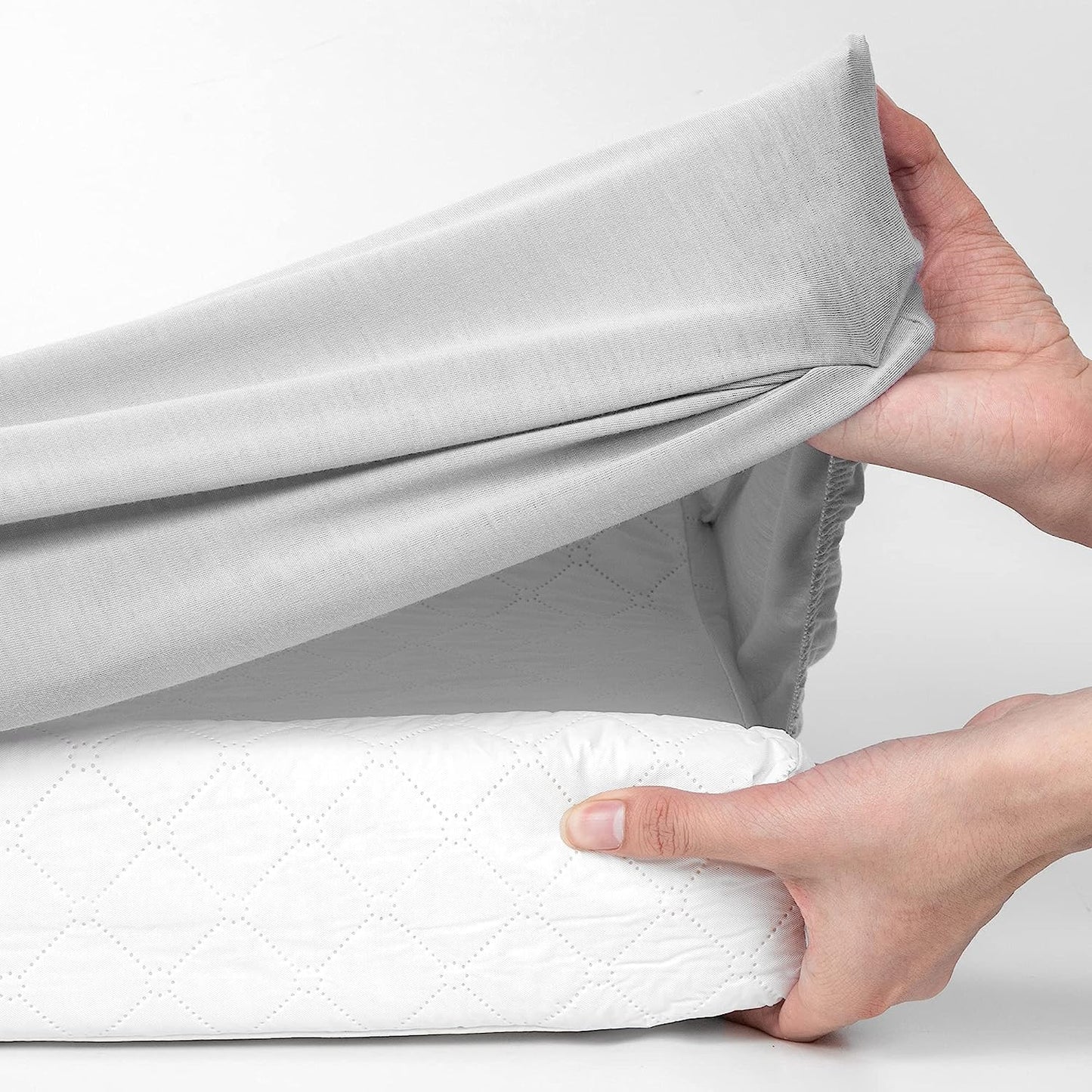 Changing Pad Cover Set in Soft Jersey Material - Fits 32"/34''X16 Contoured Pad for Babies, Navy Blue & Lt Gray