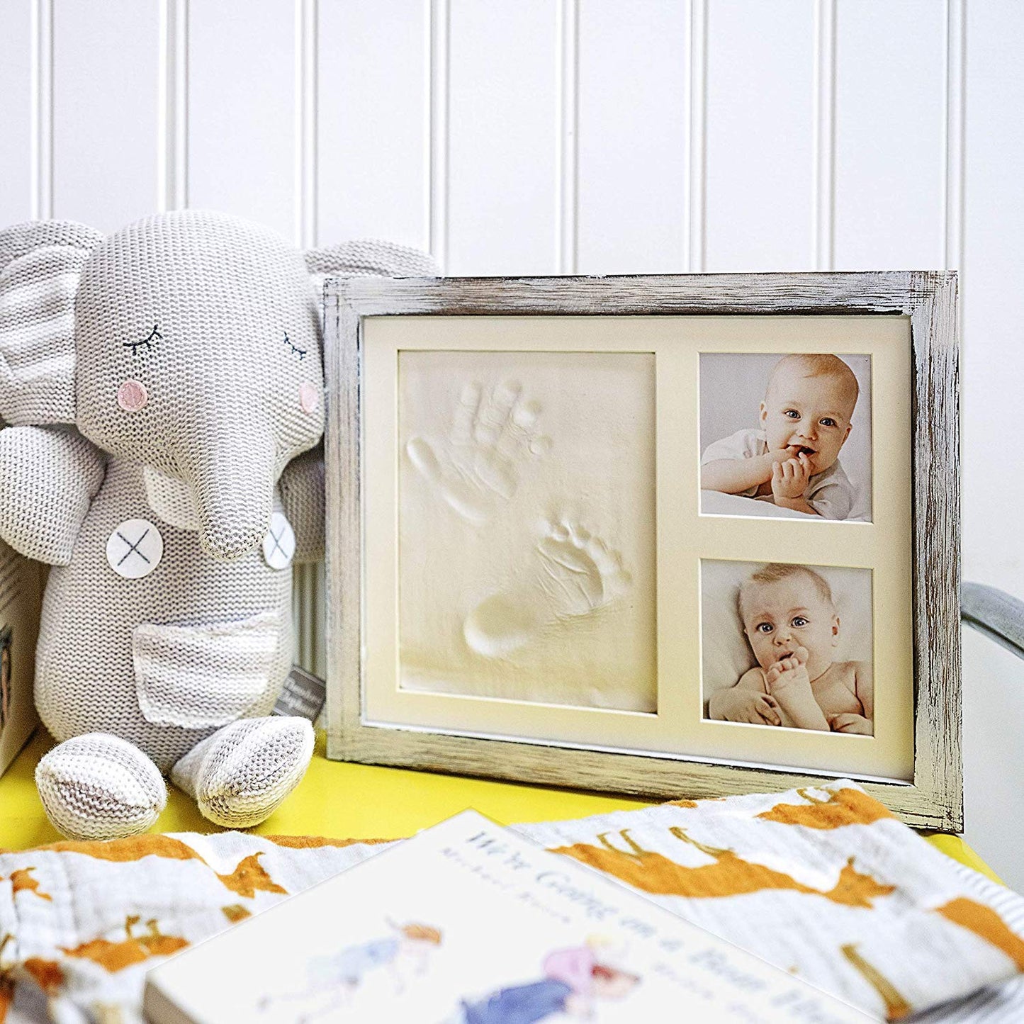Baby Footprint Kit and Handprint Kit, 3 Month Old Baby Must Have, New Baby Hand Foot Print Kit Baby Keepsake Gift Baby Feet Print Baby Frame Baby Hand Footprint Frame Baby Handprint Kit