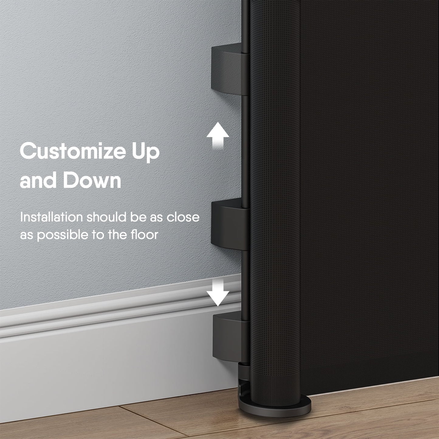 Retractable Baby Gates, Baby Gate for Stairs Extra Wide 59” X 33” Tall for Kids or Pets Indoor and Outdoor Dog Gates for Doorways, Stairs, Hallways (33 * 71 Inches, Black & Drill)