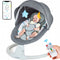 Baby Swing for Infants - APP Remote Bluetooth Control, 5 Speed Settings, 10 Lullabies, USB Plug (Gray)