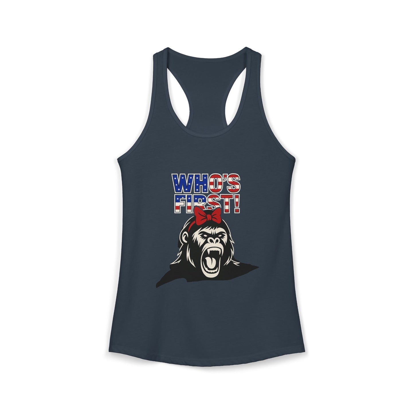 Women's “Who’s First” Athletic Racerback Tank Top