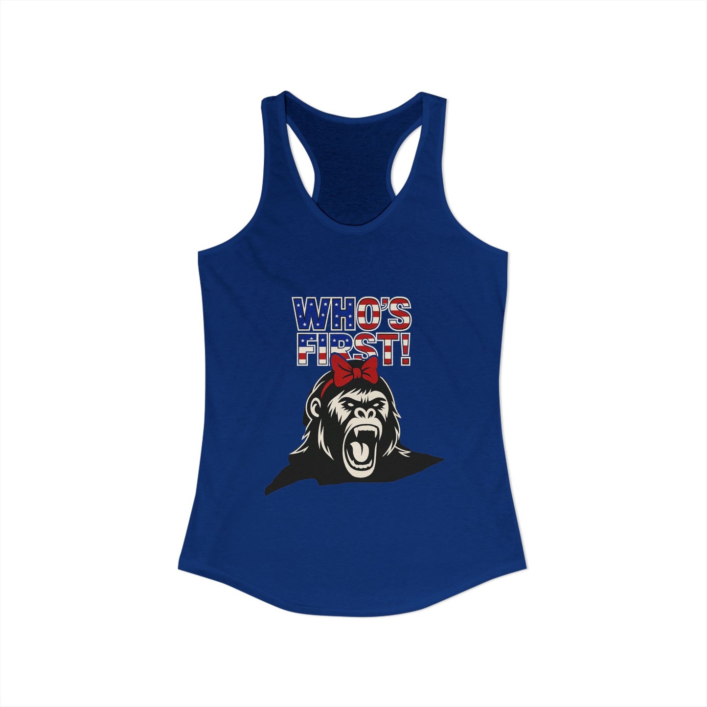 Women's “Who’s First” Athletic Racerback Tank Top