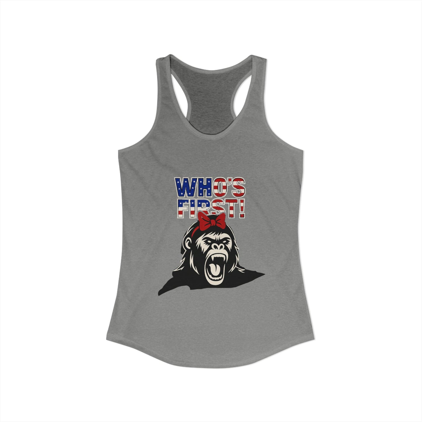 Women's “Who’s First” Athletic Racerback Tank Top