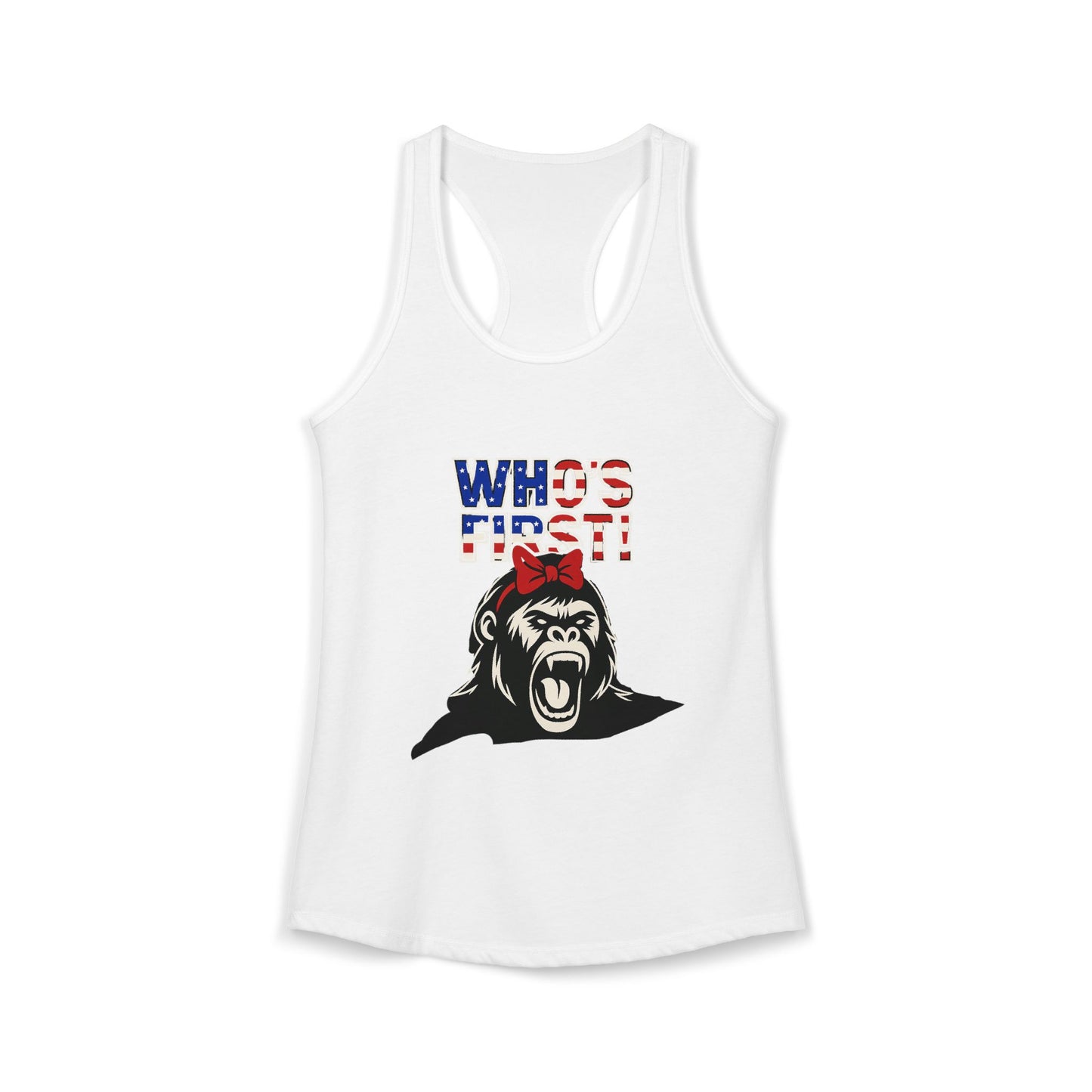Women's “Who’s First” Athletic Racerback Tank Top