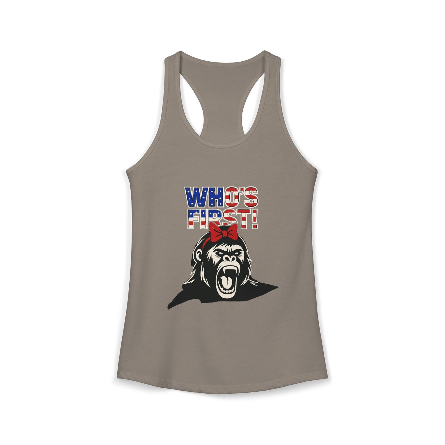 Women's “Who’s First” Athletic Racerback Tank Top