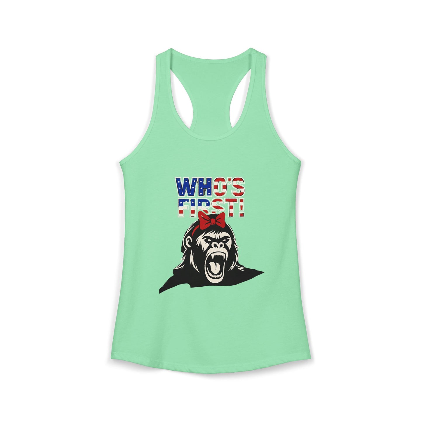 Women's “Who’s First” Athletic Racerback Tank Top