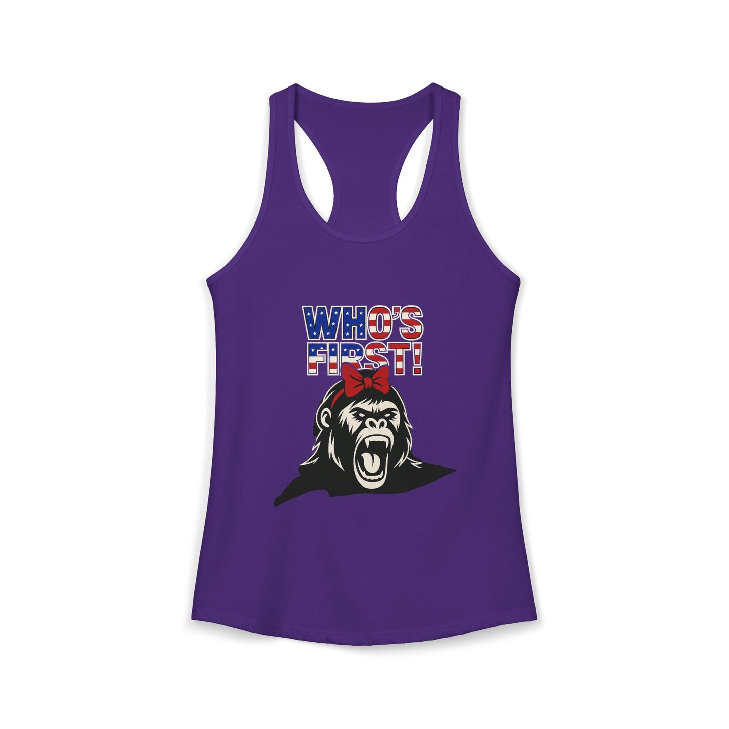 Women's “Who’s First” Athletic Racerback Tank Top