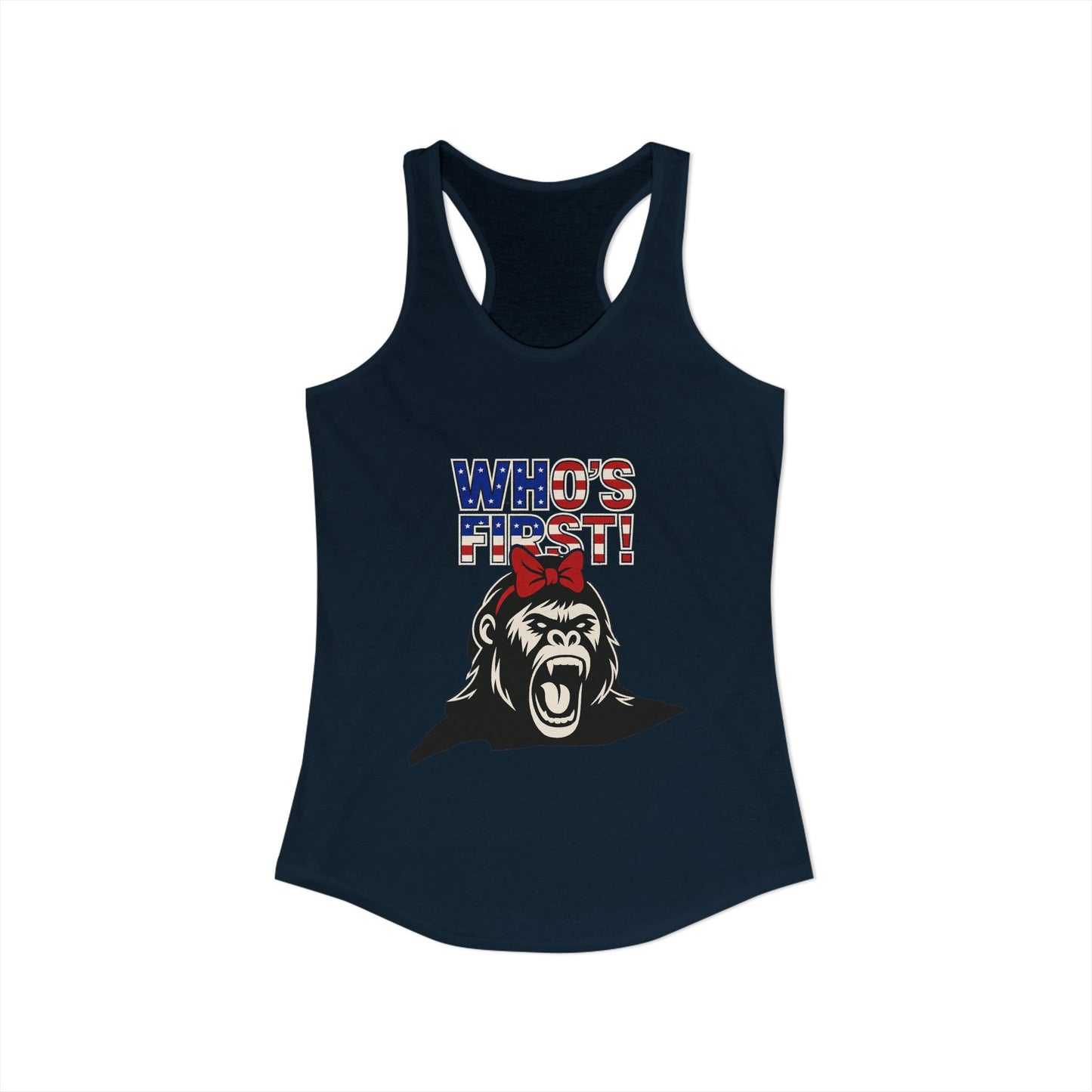 Women's “Who’s First” Athletic Racerback Tank Top