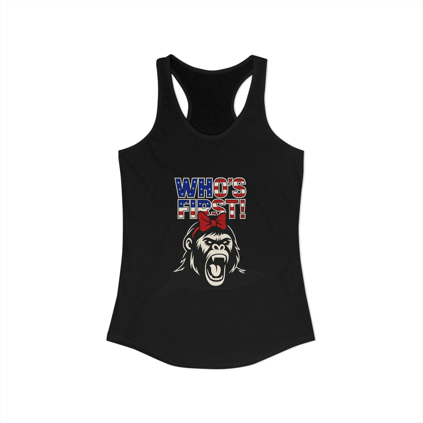 Women's “Who’s First” Athletic Racerback Tank Top