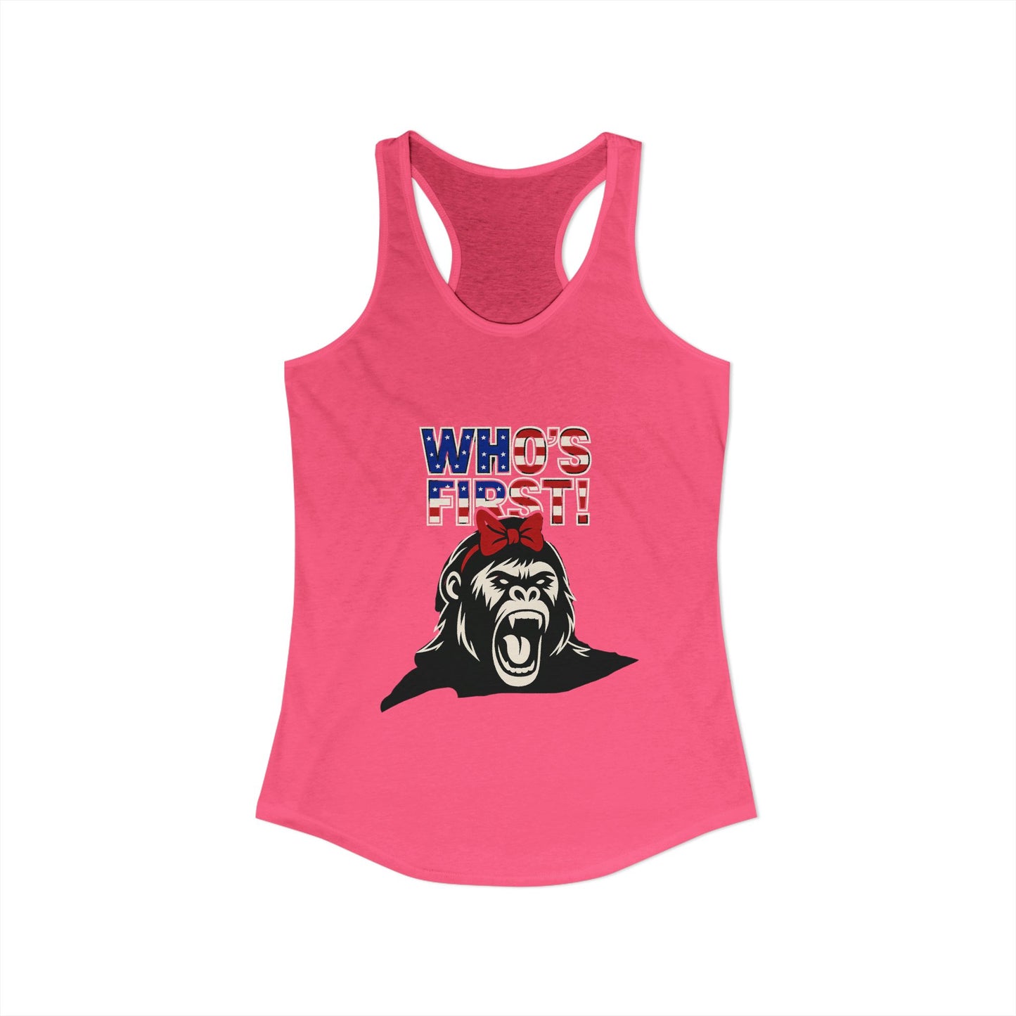 Women's “Who’s First” Athletic Racerback Tank Top