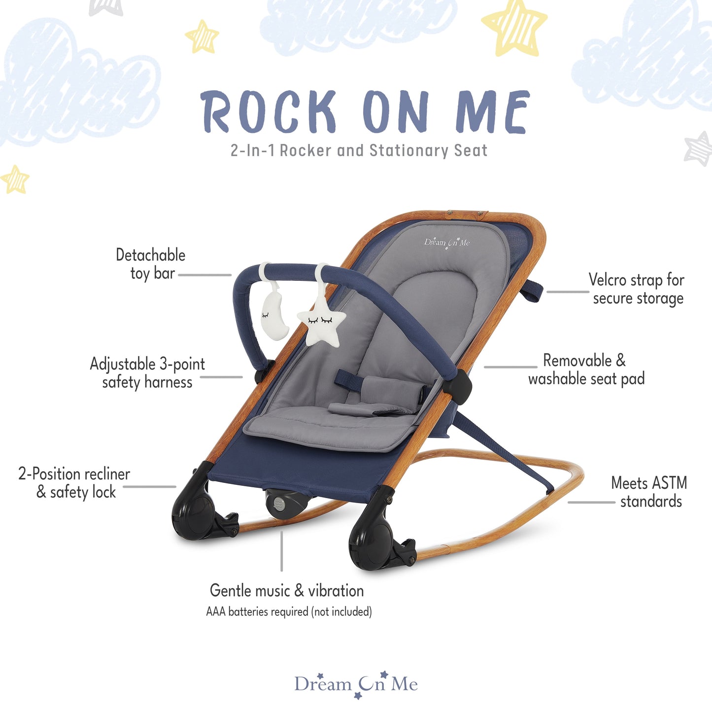 Rock with Me 2-In-1 Baby Rocker and Stationary Seat