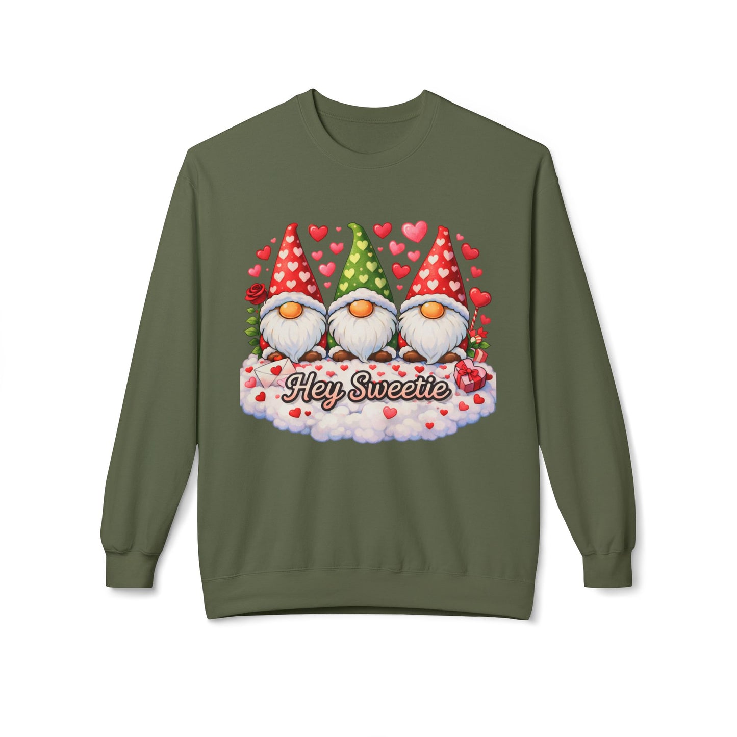 Valentine Gnome Sweatshirt - 'Hey Sweetie' Cozy Crewneck