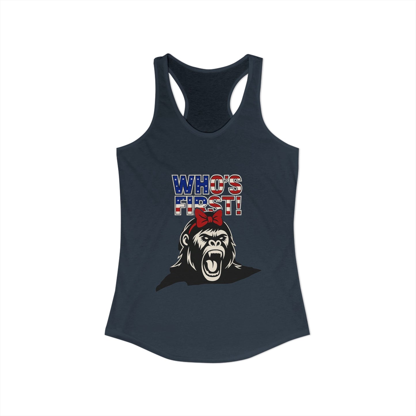 Women's “Who’s First” Athletic Racerback Tank Top