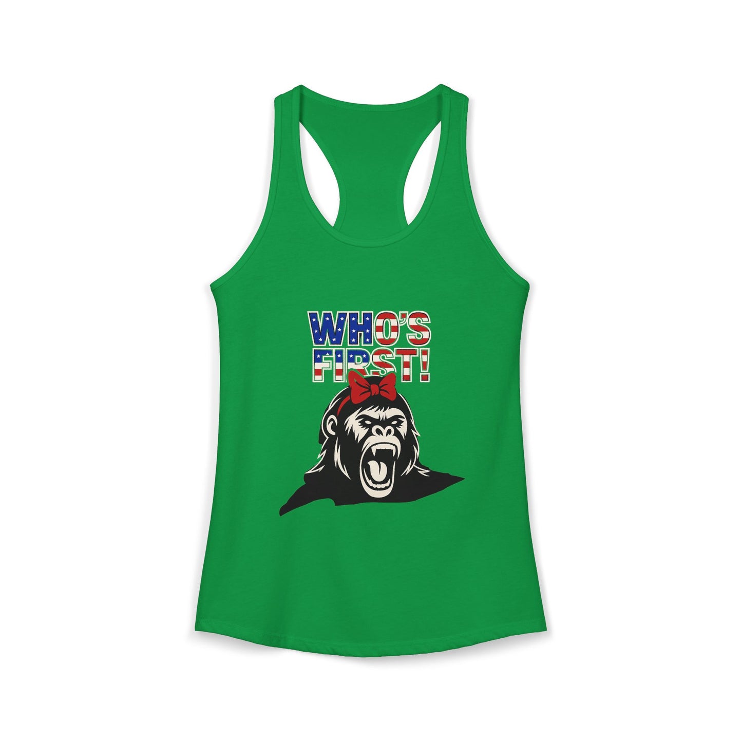 Women's “Who’s First” Athletic Racerback Tank Top