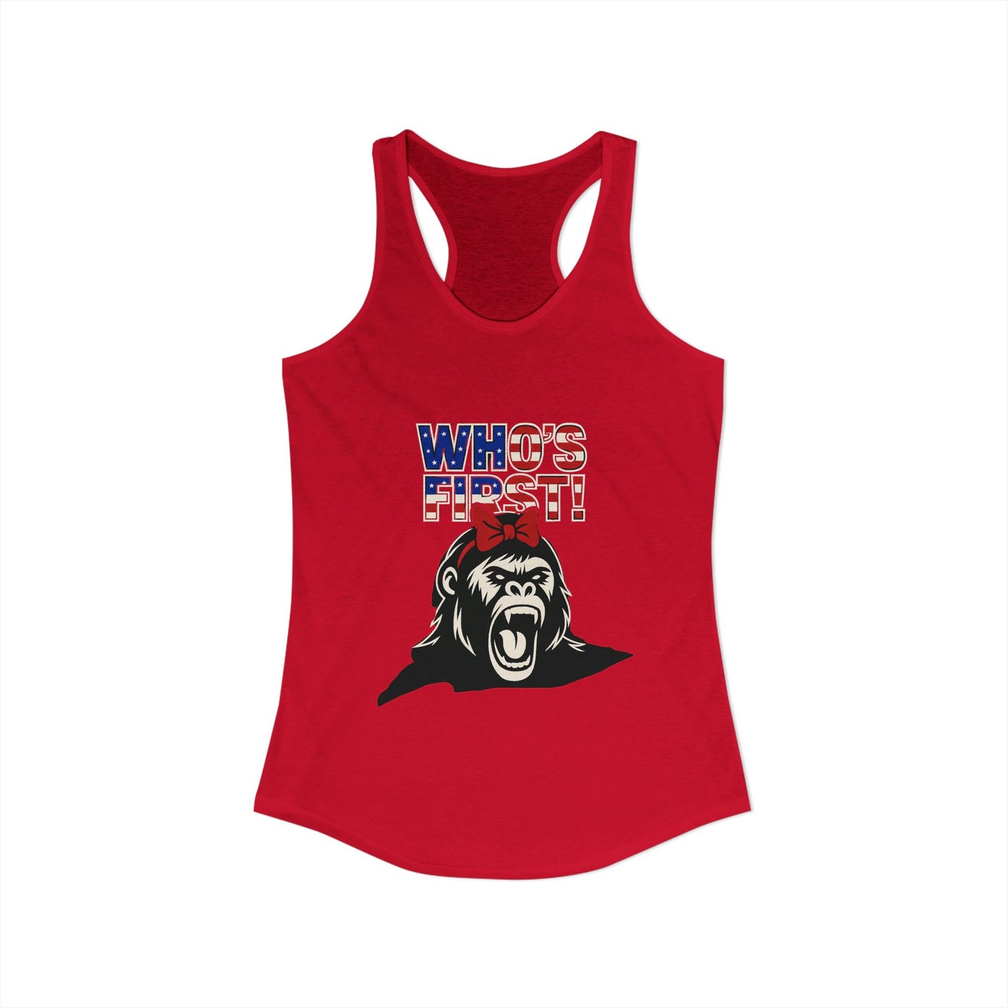 Women's “Who’s First” Athletic Racerback Tank Top