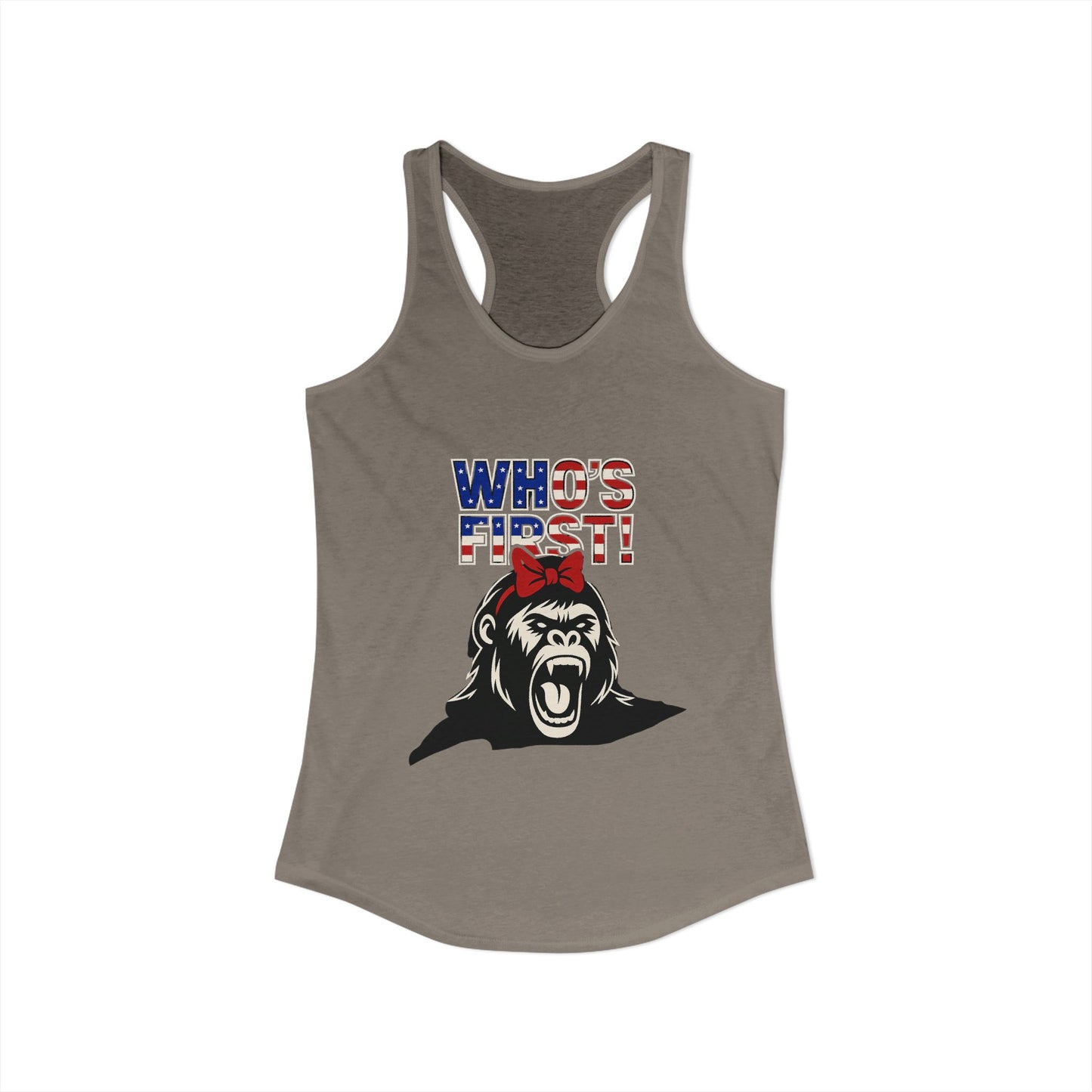 Women's “Who’s First” Athletic Racerback Tank Top