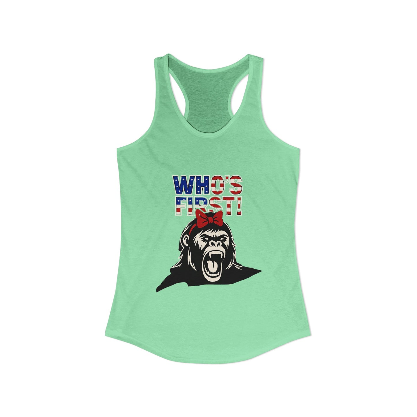 Women's “Who’s First” Athletic Racerback Tank Top