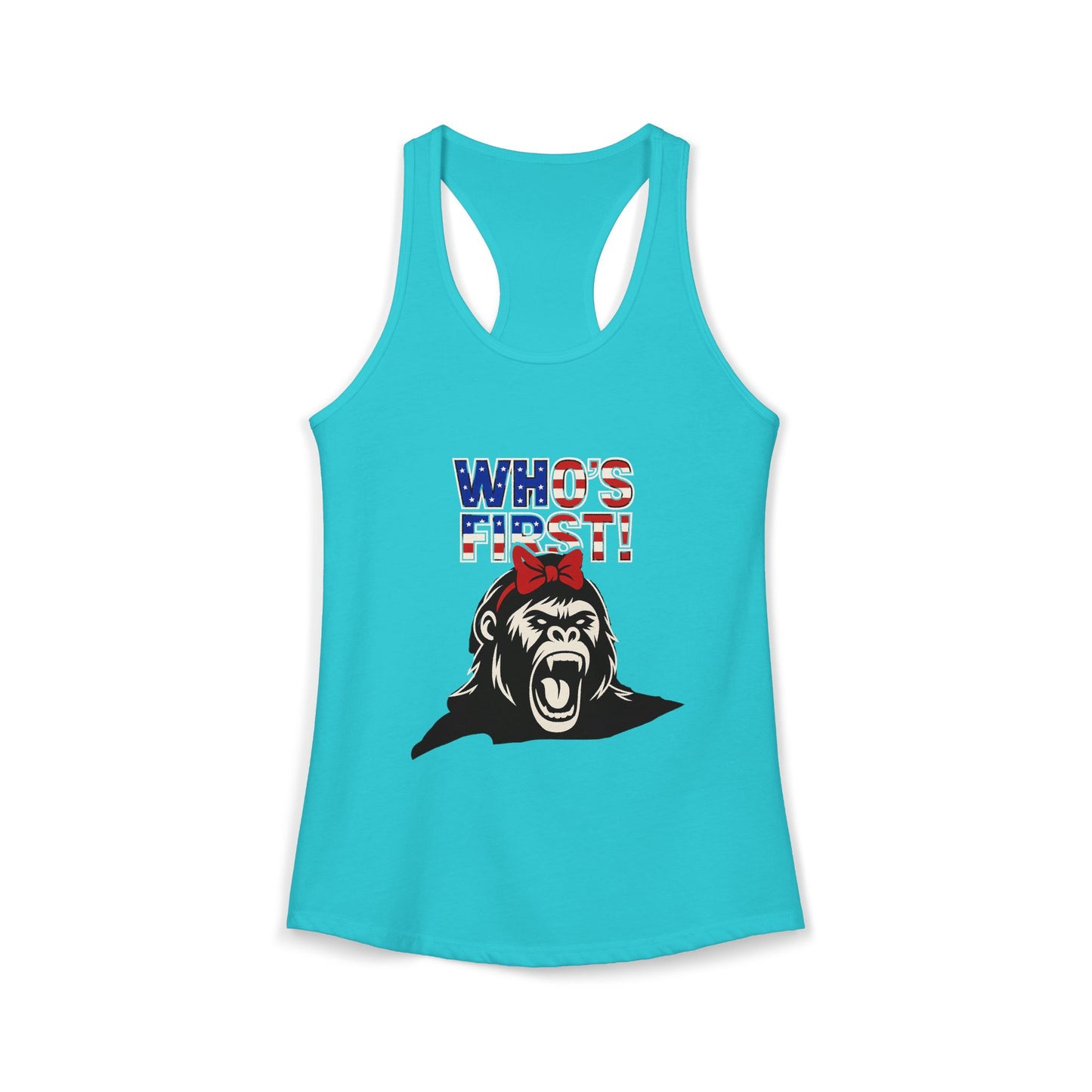 Women's “Who’s First” Athletic Racerback Tank Top