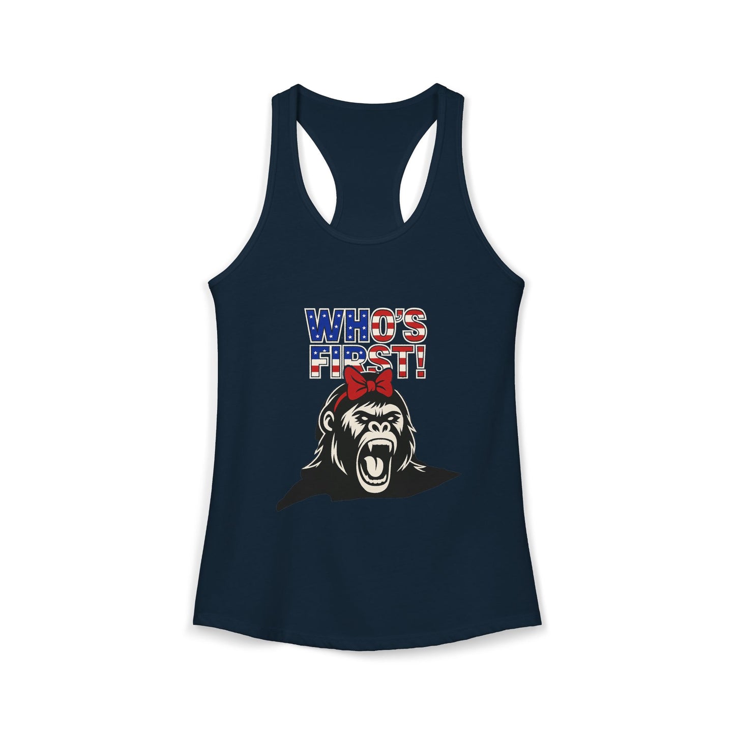 Women's “Who’s First” Athletic Racerback Tank Top