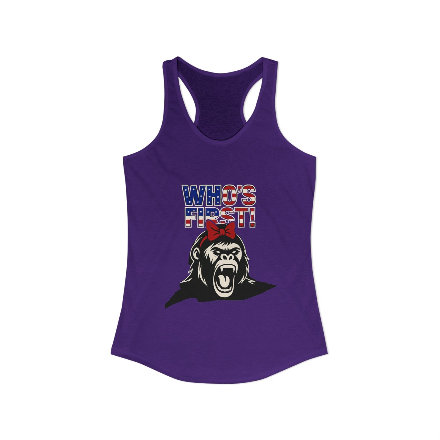 Women's “Who’s First” Athletic Racerback Tank Top