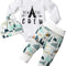 Baby Boy Clothes Tattoo Sleeve Funny Romper Bodysuit+Pants 3PCS Infant Outfits Set