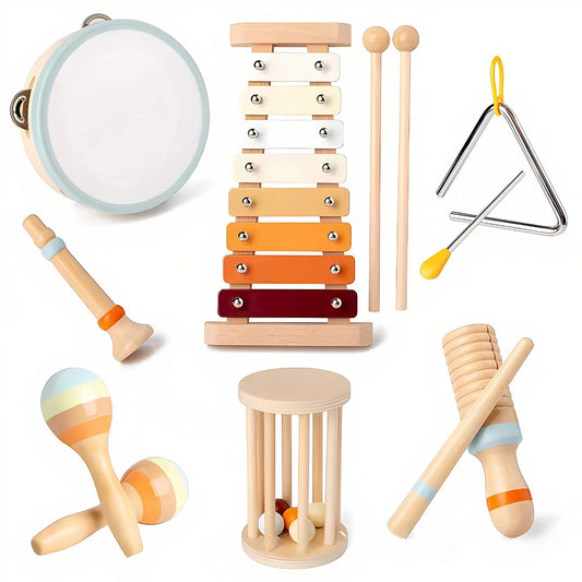 Baby Musical Instruments, Wooden Percussion Instruments Toddler Toys, Preschool Educational Toys for 1-3 Year Old Girls Boys Birthday Gifts