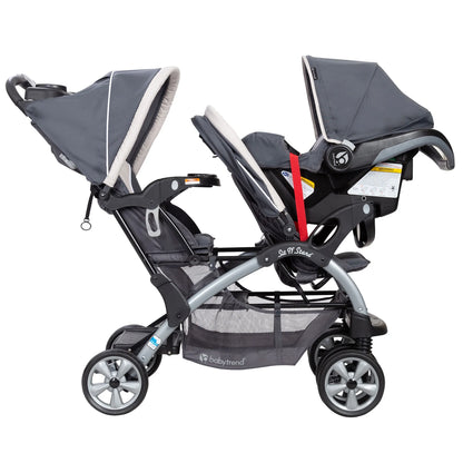 Double Stroller & 2 Ally 35 Infant Car Seat Combo Set, Magnolia