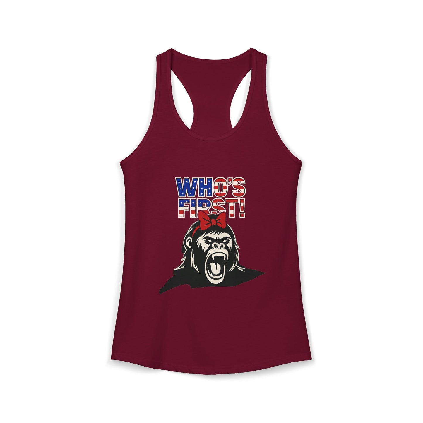 Women's “Who’s First” Athletic Racerback Tank Top