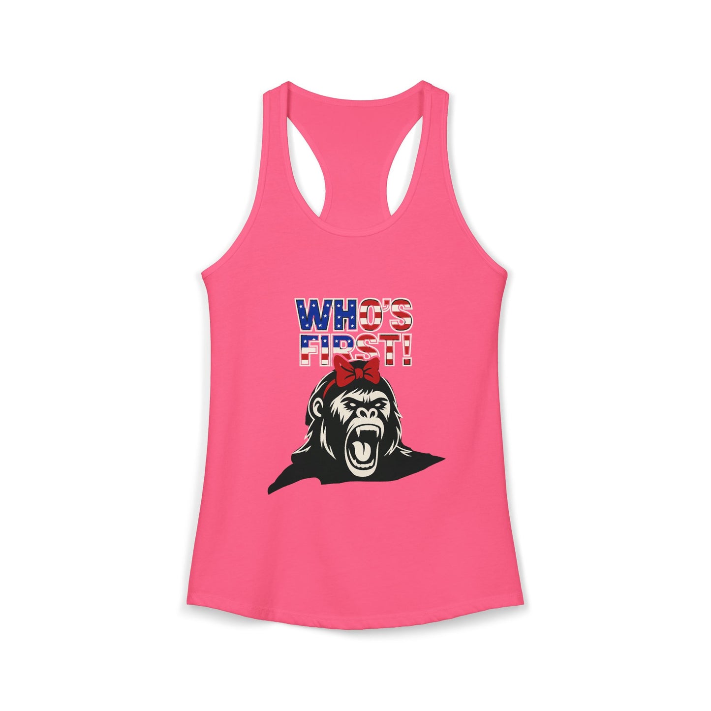 Women's “Who’s First” Athletic Racerback Tank Top