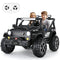 24 Volt 2 Seater Kids Ride on Truck W/ 20 " Large Seat, 4 X 200W Motor Electric Vehicle Car, 4WD/2WD Switchable Battery Powered Ride on Toy, 3 Speeds with Remote Control & LED Lights, Black