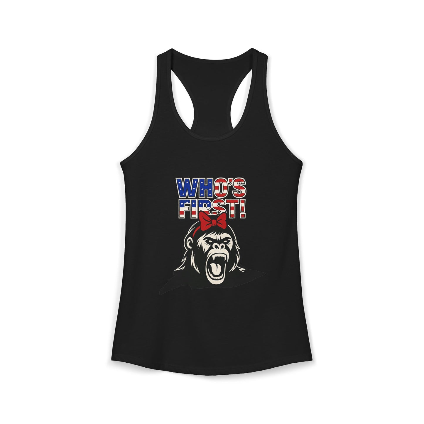 Women's “Who’s First” Athletic Racerback Tank Top