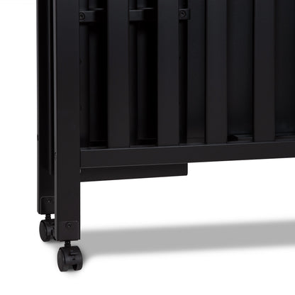 Dylan Folding Portable 3-In-1 Mini Crib and Twin Bed in Ebony