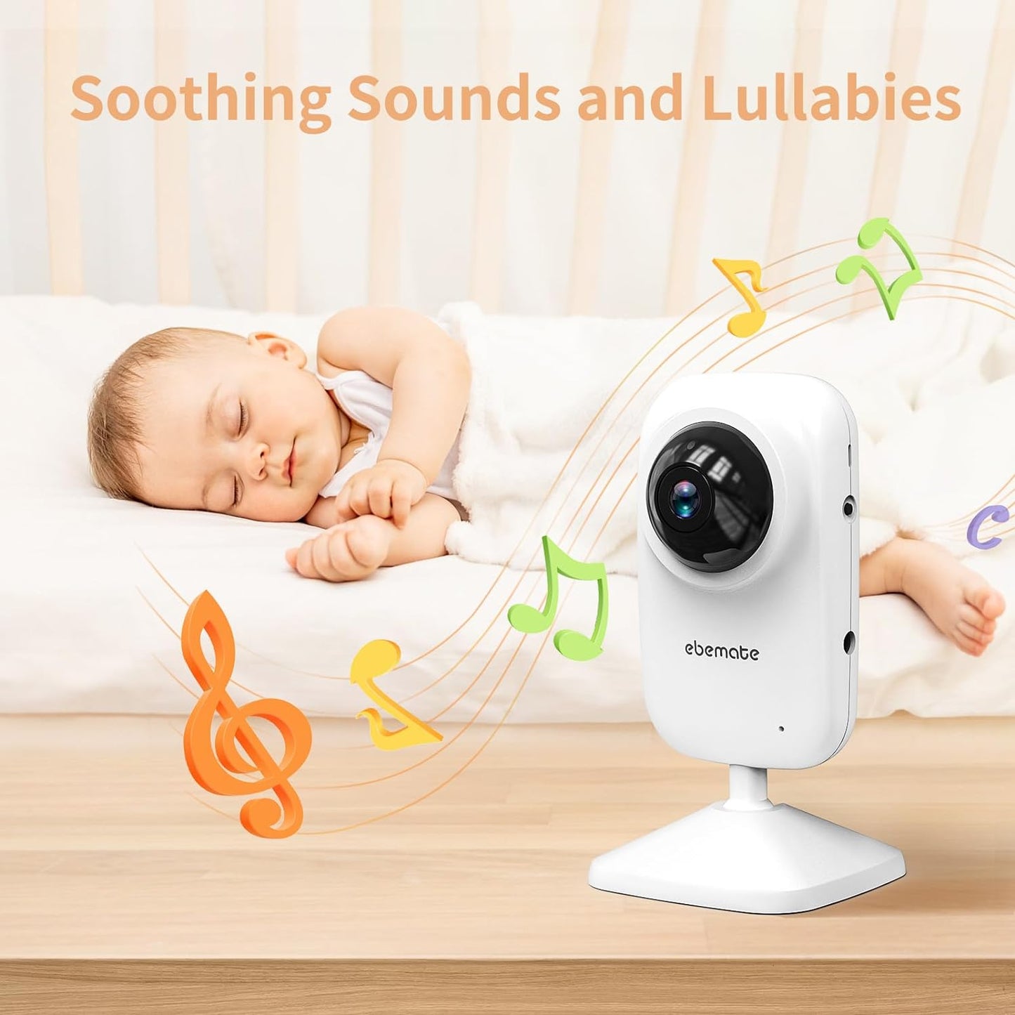 Video Baby Monitor Camera with 2.8" LCD Screen Video & Audio No Glow Night Vision,2-Way Talk Audio Cam Baby Monitoring 1200FT Range EBE28