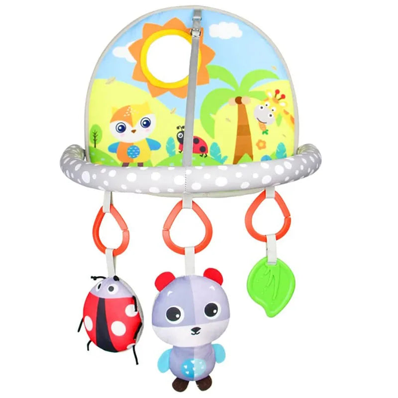 Baby Car Seat Toys Mirror Infant Activity Center for Car Seat Crib Stroller Rear Facing Car Seat Toy Hanging Toys for Baby 0 12M