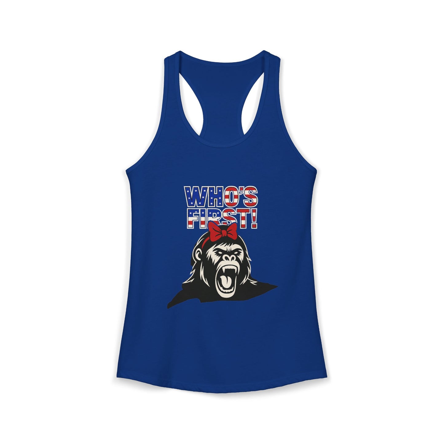 Women's “Who’s First” Athletic Racerback Tank Top