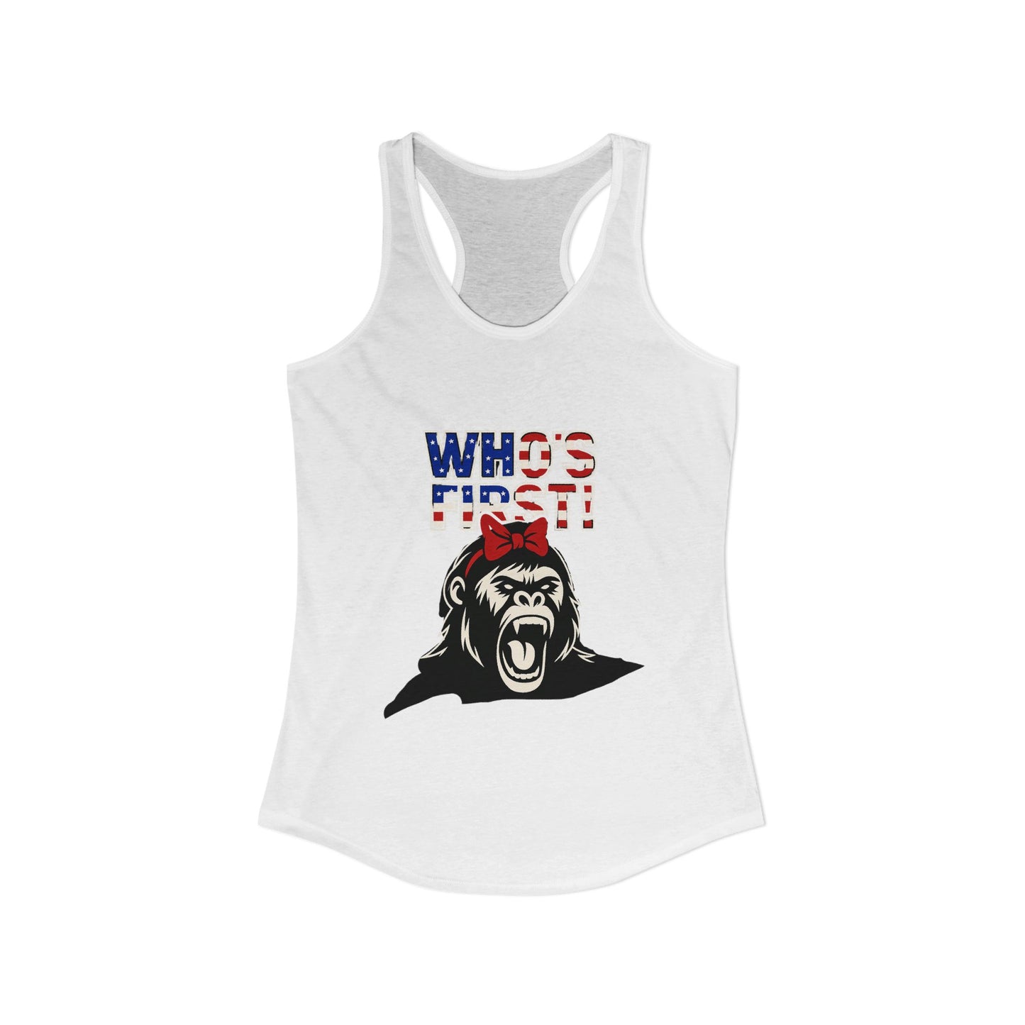 Women's “Who’s First” Athletic Racerback Tank Top