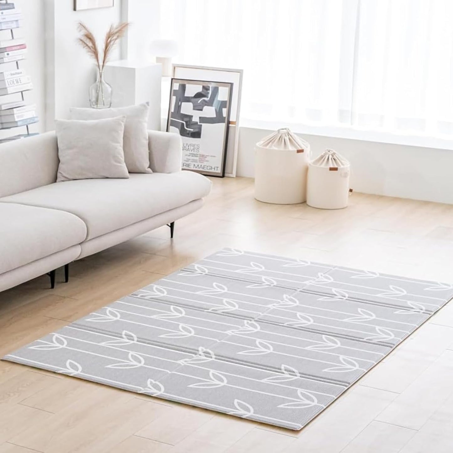 Foldable Mat - Sea Petals(Gray), Large