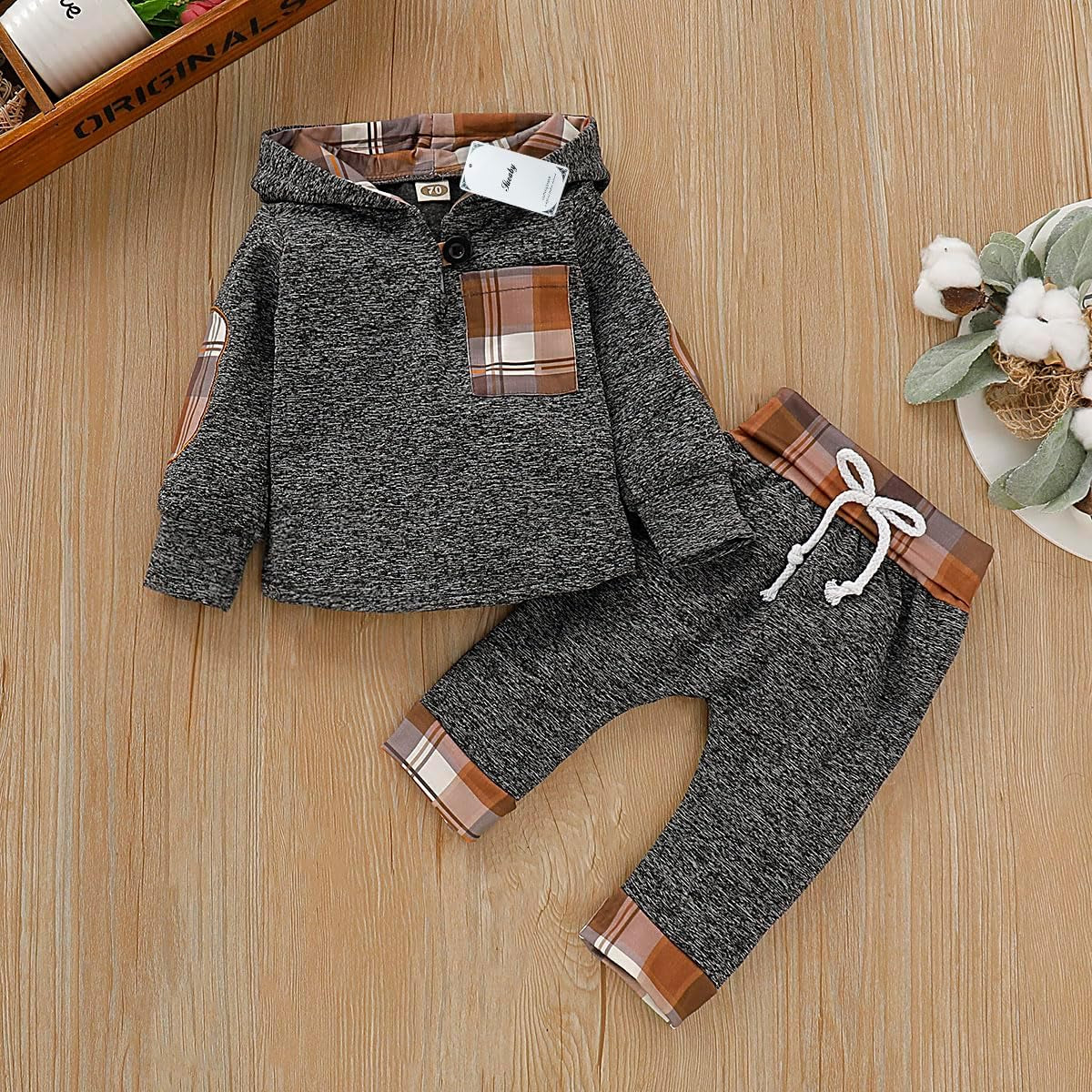 Toddler Baby Boy Clothes Infant Newborn Boy Outfit Long Sleeve Hoodie Sweatshirt Pants Fall Winter Clothes Set