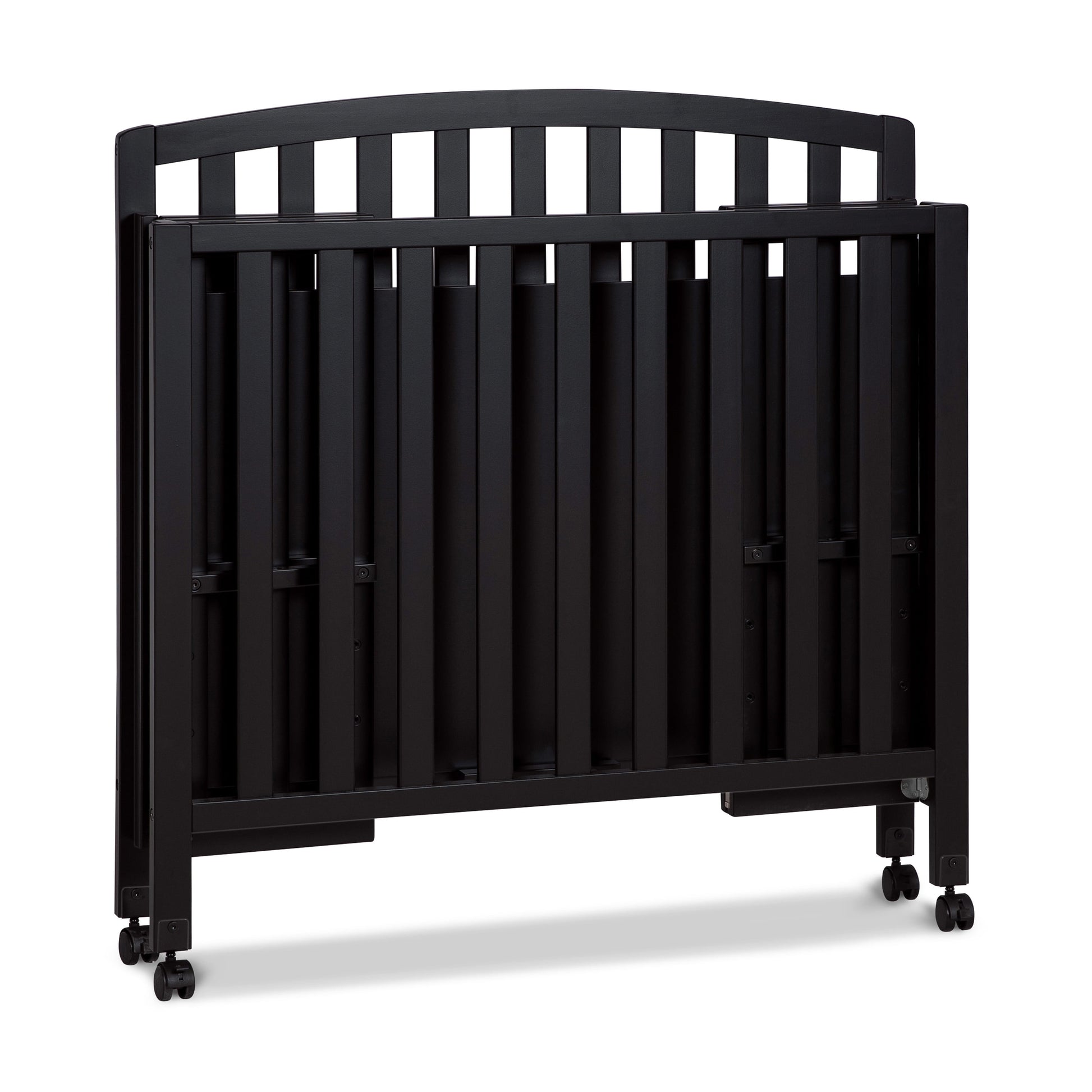 Dylan Folding Portable 3-In-1 Mini Crib and Twin Bed in Ebony