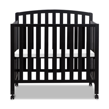 Dylan Folding Portable 3-In-1 Mini Crib and Twin Bed in Ebony