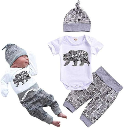 Newborn Infant Baby Boys Clothes Baby Boy Bodysuit Pants Outfit Set