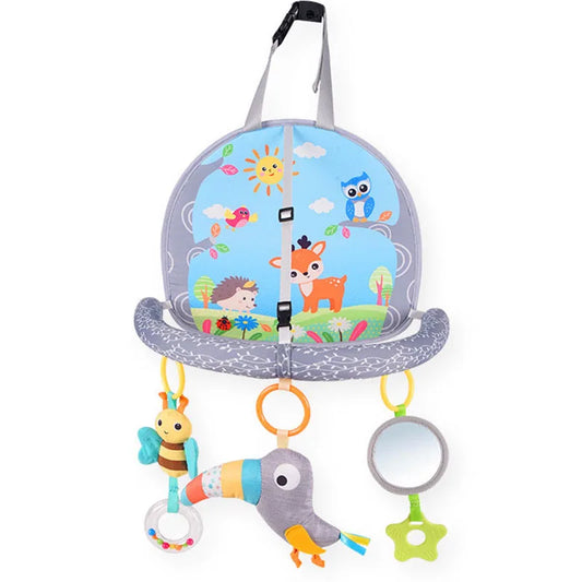 Baby Car Seat Toys Mirror Infant Activity Center for Car Seat Crib Stroller Rear Facing Car Seat Toy Hanging Toys for Baby 0 12M