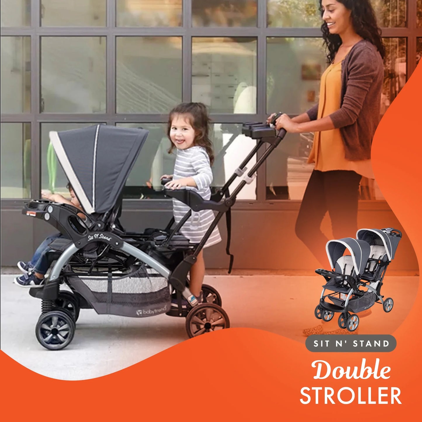 Double Stroller & 2 Ally 35 Infant Car Seat Combo Set, Magnolia