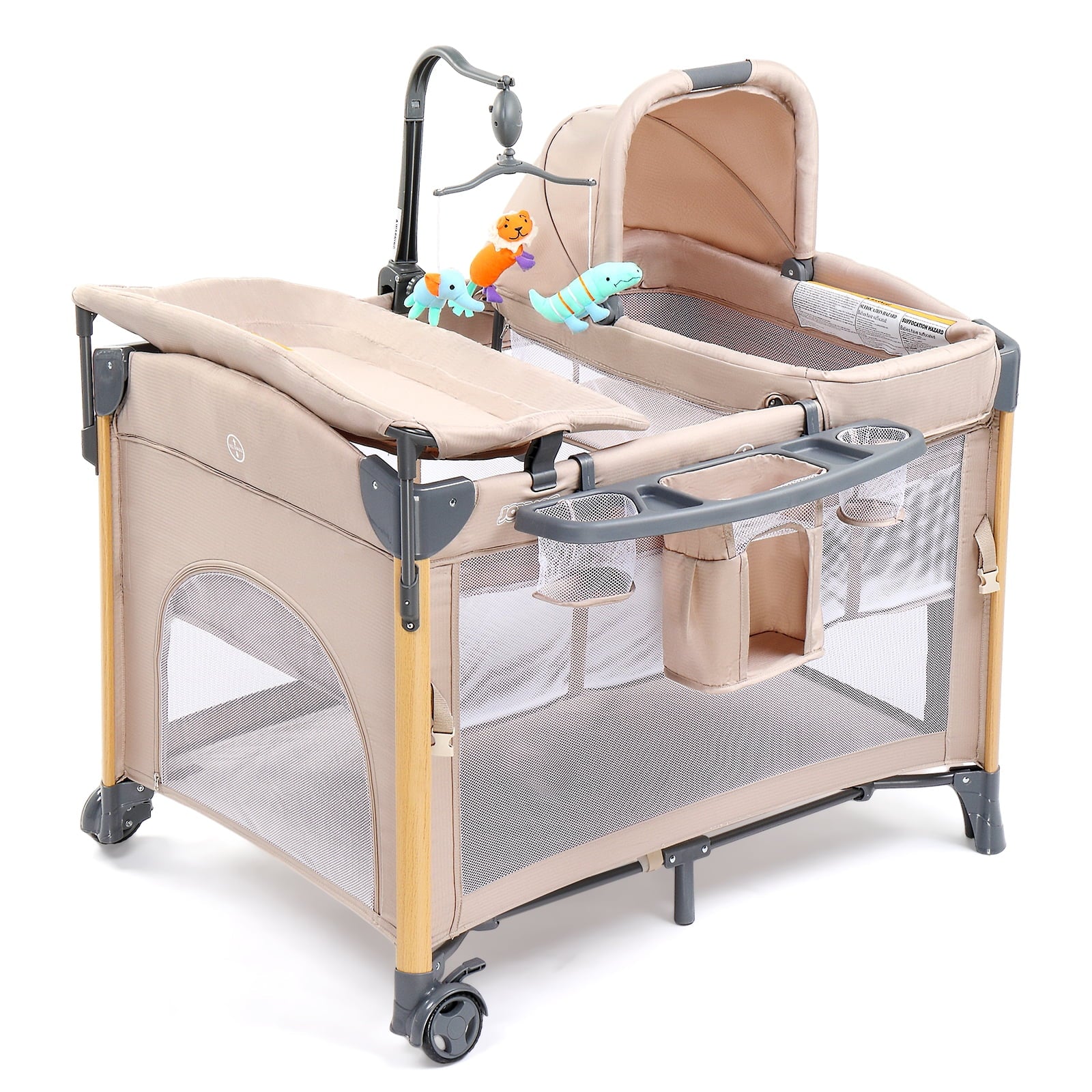 All in One Nursery Center, Bassinet with Changing Table ,Mattress, Sheet, Toy, Unisex Infant